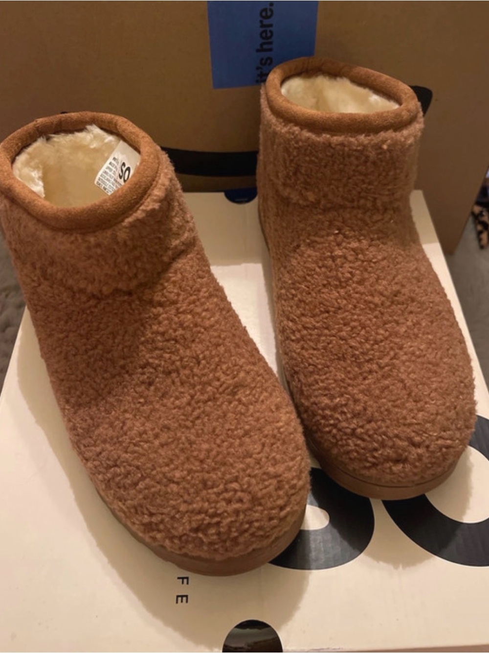 SO Kids Sherpa One-Piece Footies in Brown